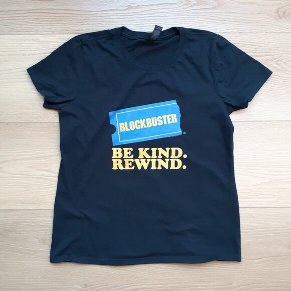 Blockbuster - Be Kind. Rewind. - New Women's Small Black T-Shirt - Picture 4 of 4